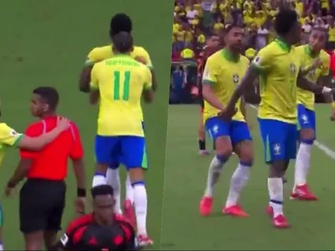 Hasta sus compañeros lo retaron: el innecesario show de Vinicius Jr