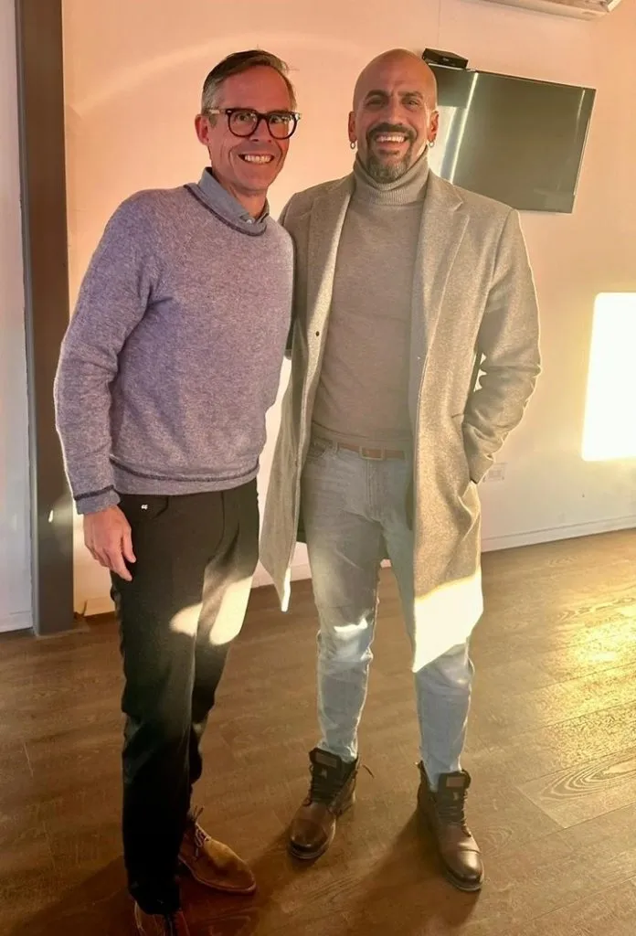 Juan Sebastián Verón, presidente de Estudiantes, rival de la U en Libertadores, junto a Foster Gillett (Instagram)