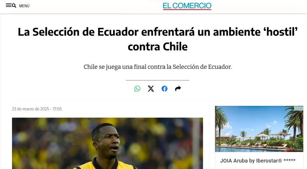 En Ecuador calentaron el duelo ante Chile