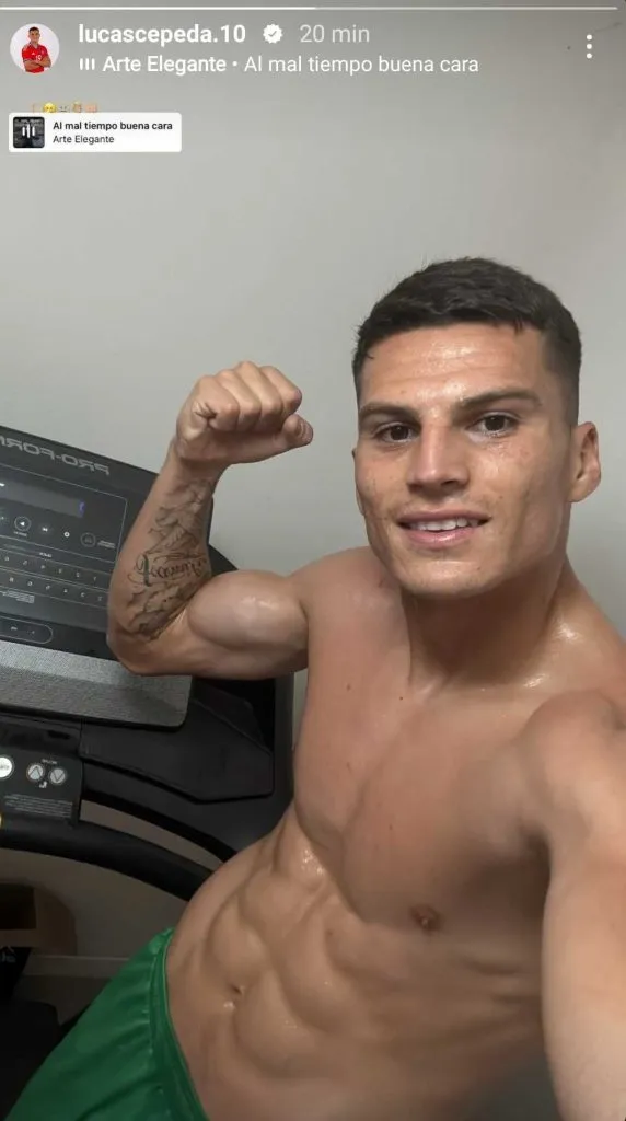 Lucas Cepeda mostro un físico envidiable a pesar de su cuadro febril. | Foto: Captura.