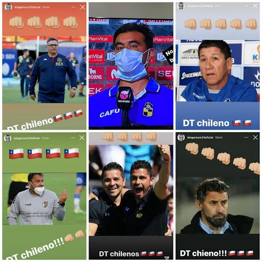 La lista de entrenadores chilenos que pidió Vidal para la selección chilena. ¿Les gustaría alguno para reemplazar a Ricardo Gareca? | Foto: Captura.