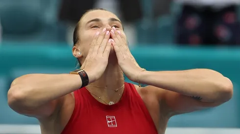 Aryna Sabalenka tras ganar el Miami Open 2025