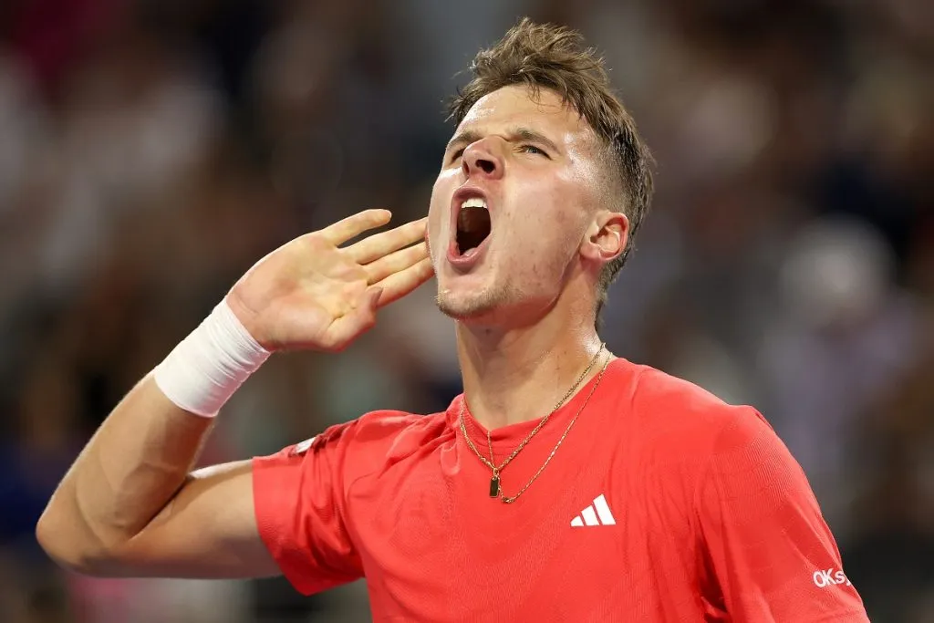 Jakub Mensik  en su partido más reciente del Miami Open 2025 (Getty Images)