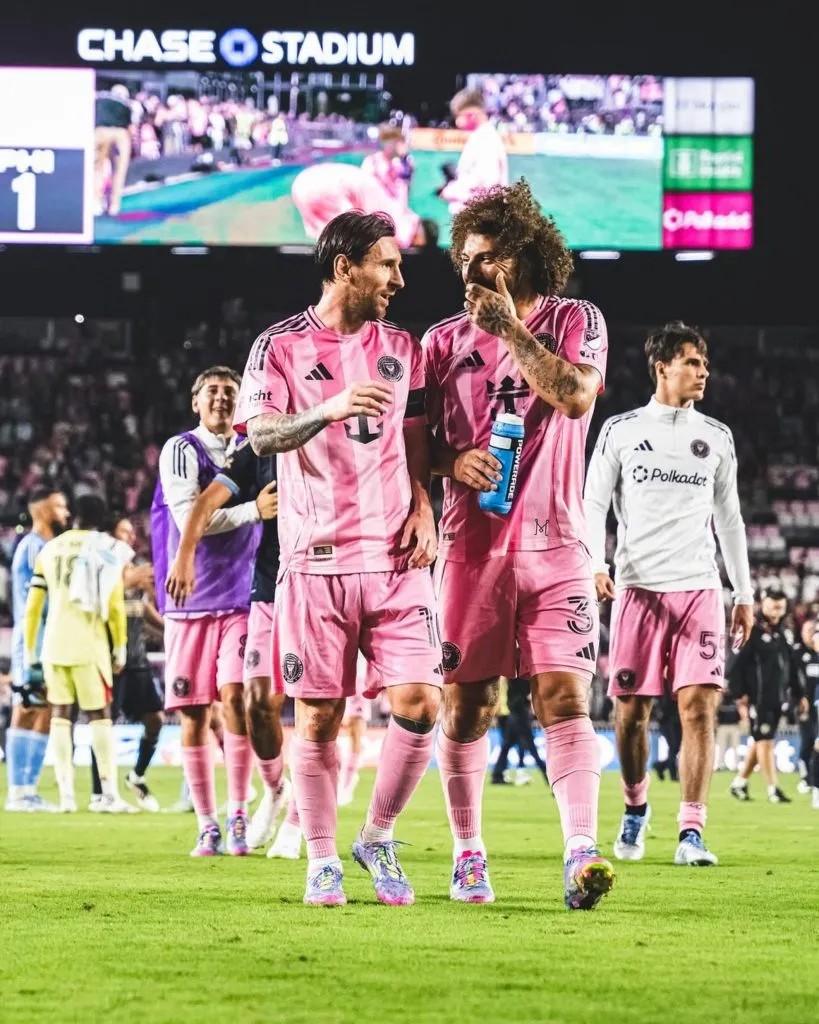 Falcón junto a Messi en el triunfo del Inter Miami