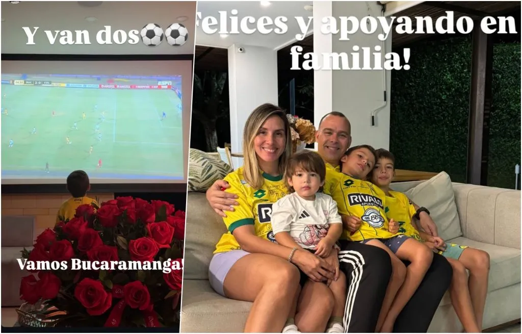 Rafael Dudamel disfrutó el partido junto a su familia: fue ex DT de Bucaramanga cuando fueron campeones.