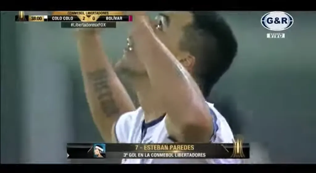 Así celebró Paredes su segundo gol esa noche. (Captura).