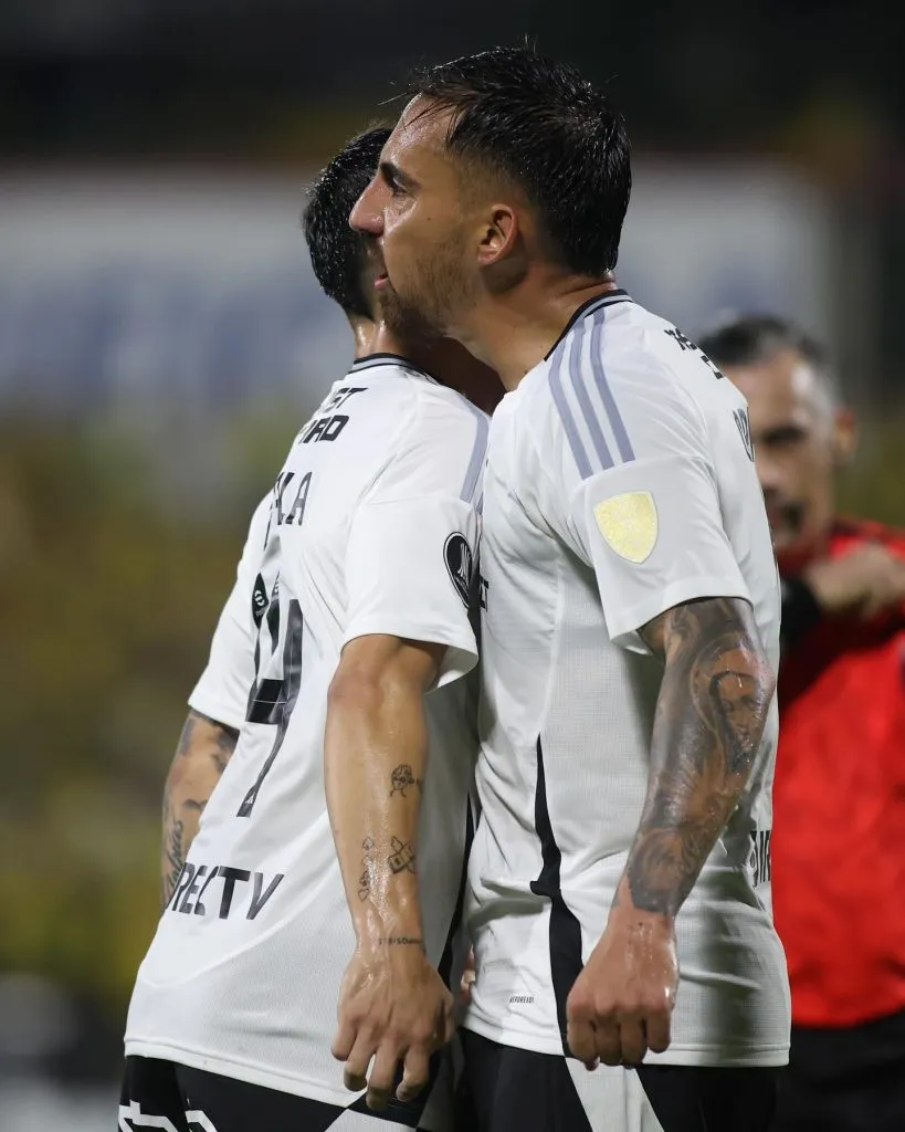 Así celebraron Javier Correa y Zavala ante Bucaramanga. (Foto: Colo Colo).