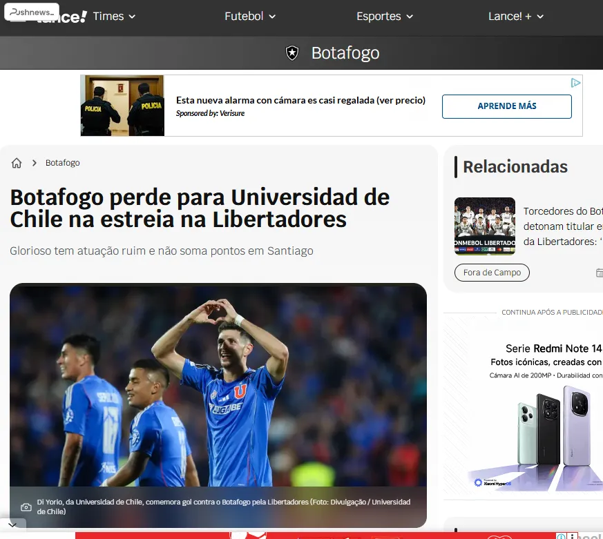 Lance no se quedó atrás en las críticas hacia Botafogo. Foto: Captura.