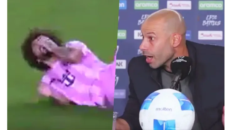 Mascherano se molestó por la agresión que recibió Falcón.