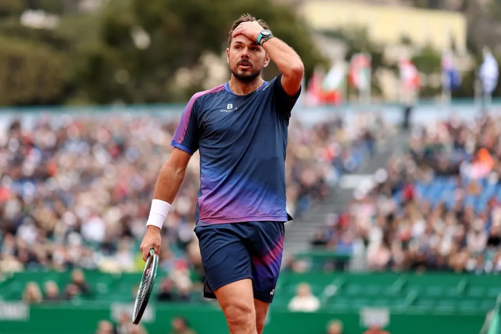 Stan Wawrinka tras perder un punto contra Alejandro Tabilo en Masters de Montecarlo 2025 (Getty Images).