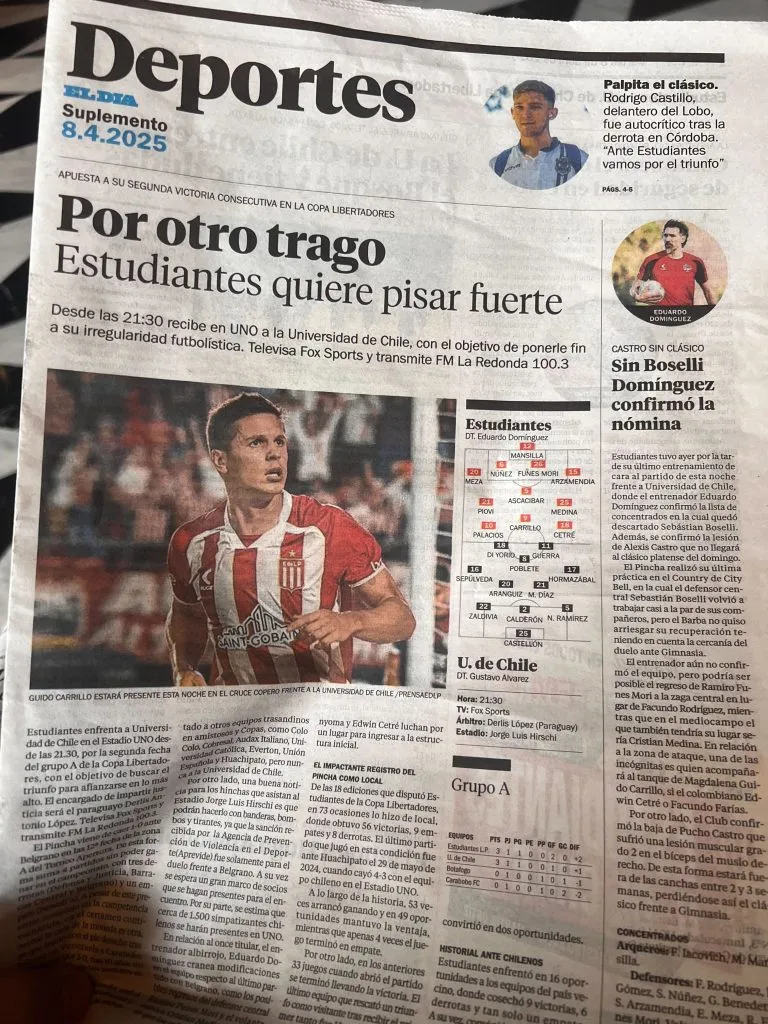 El despliegue de la prensa argentita por el partido de U de Chile vs Estudiantes.