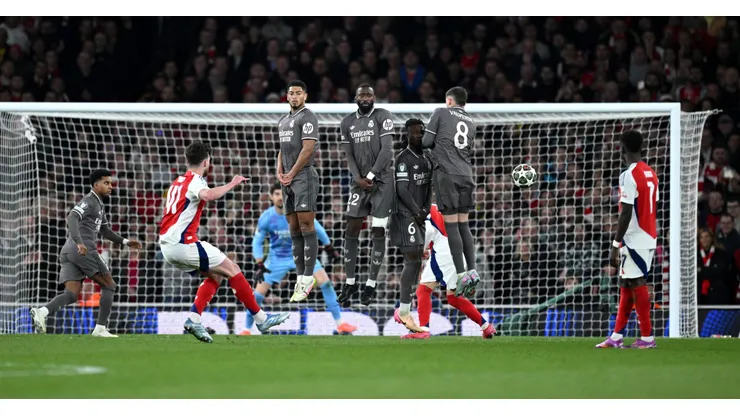Declan Rice se robó la película con dos golazos de tiro libre para el triunfo del Arsenal ante Real Madrid en Champions League.