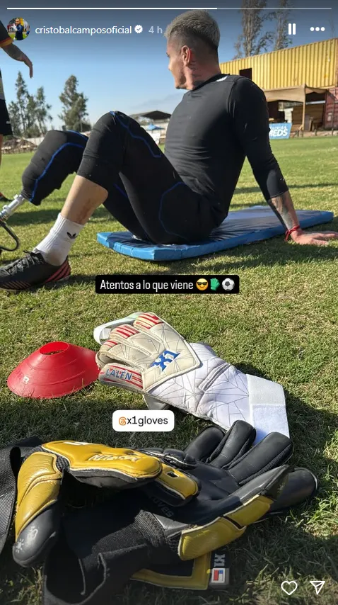 Cristóbal Campos se mostró entrenando y avisó que algo “se viene”. Foto: Instagram.