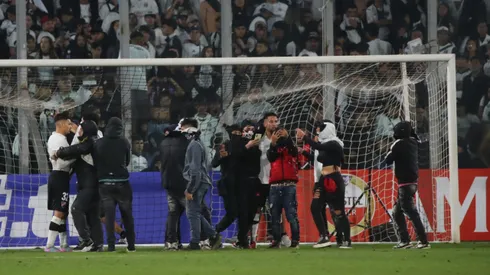 El momento de la suspensión del partido.