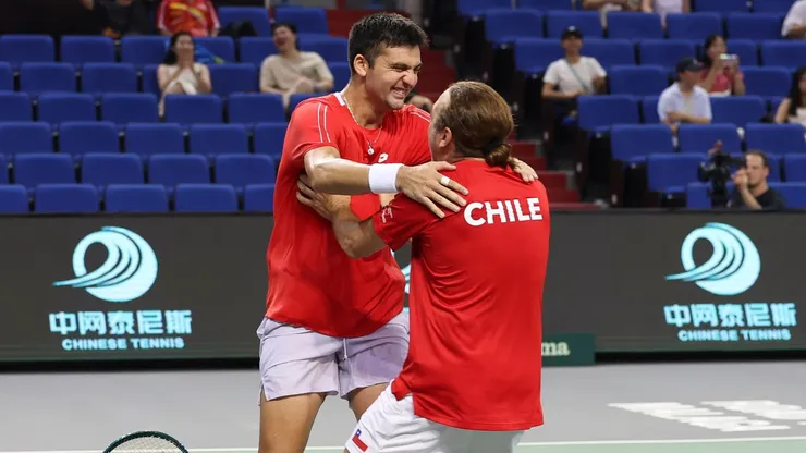 Chile celebra tras la fase de grupos de la final de la Copa Davis 2024.