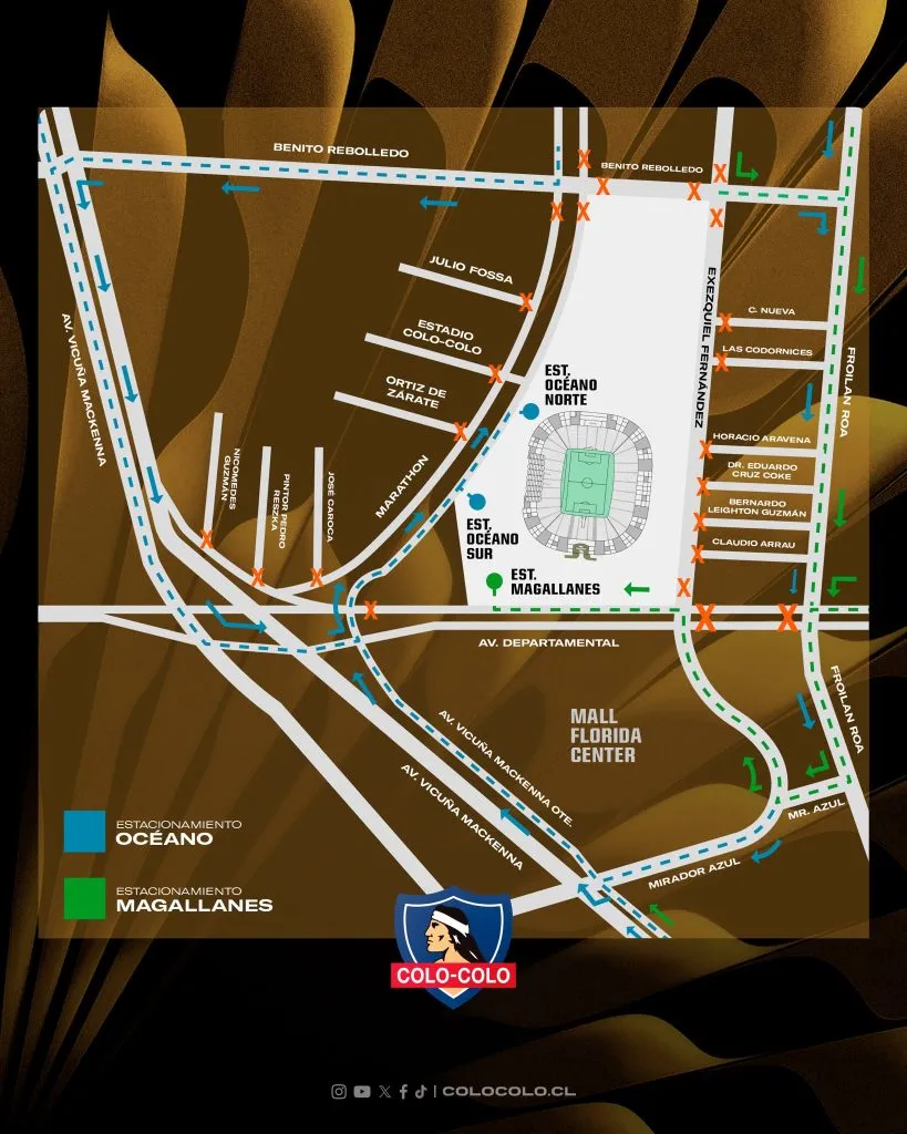 Estas fueron las indicaciones que entregó Colo Colo para el partido ante Fortaleza. Los cortes de tránsito comenzaron desde las 15:00 horas.