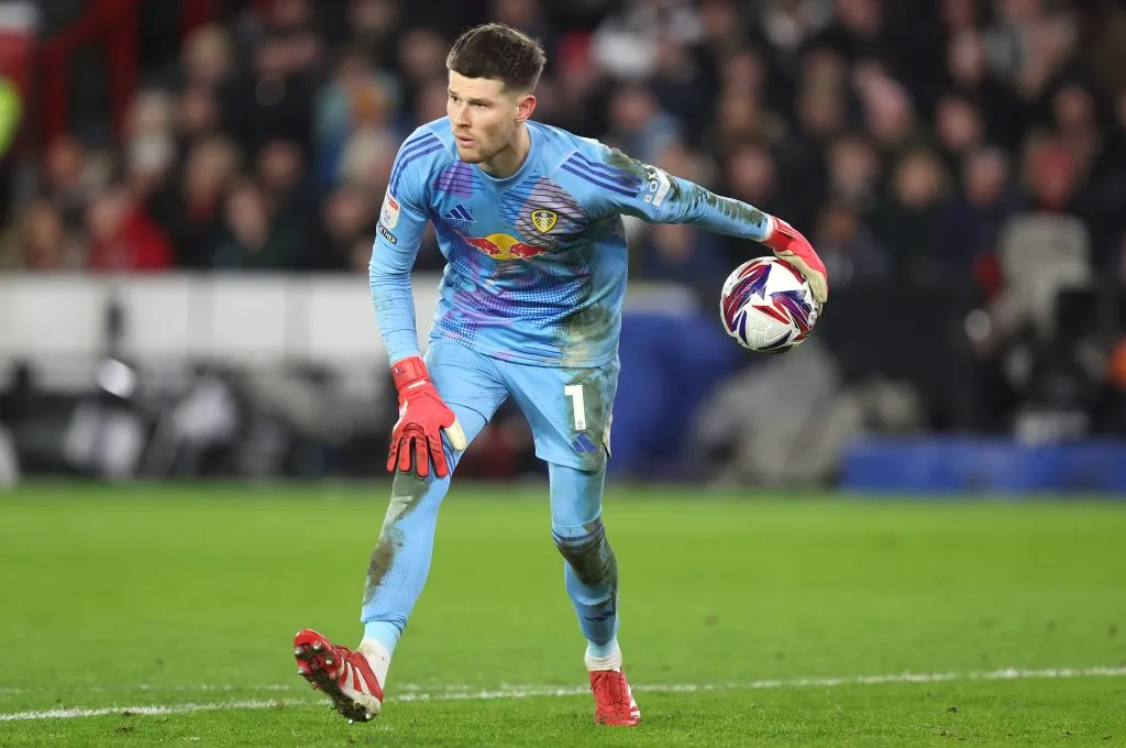 Ilan Meslier en el Leeds United. (George Wood/Getty Images).