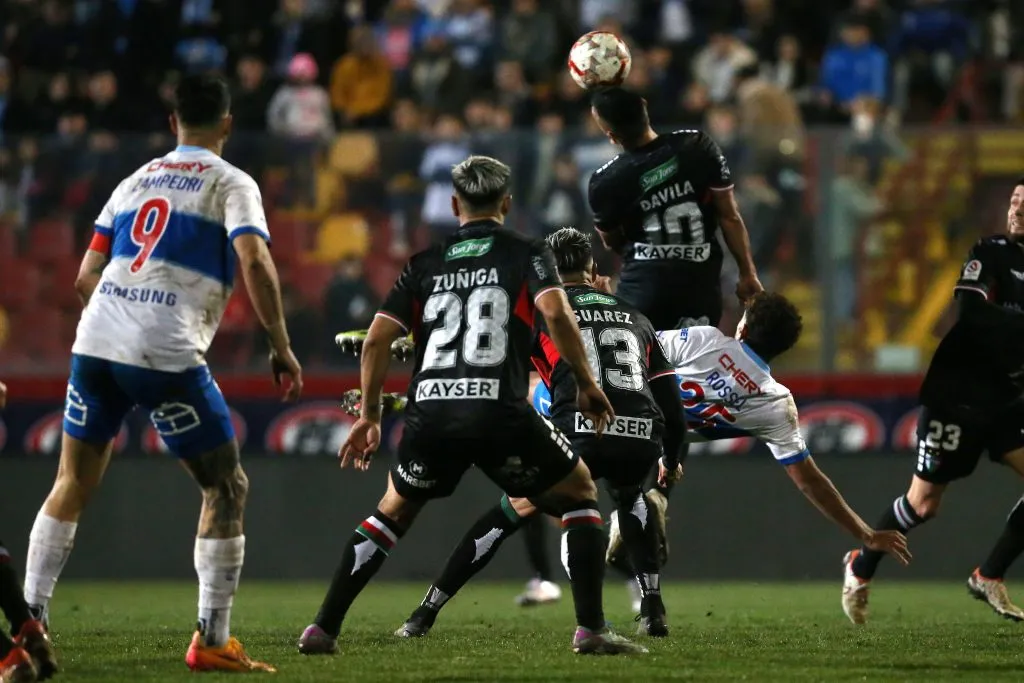 El golazo de chilena de Rossel ante Palestino en 2024. (Javier Salvo/Photosport).