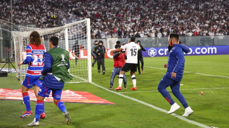 Emiliano Amor durante los incidentes en la Copa Libertadores.