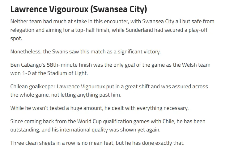 The League Paper se deshizo en elogios para Lawrence Vigouroux. Captura: The League Paper