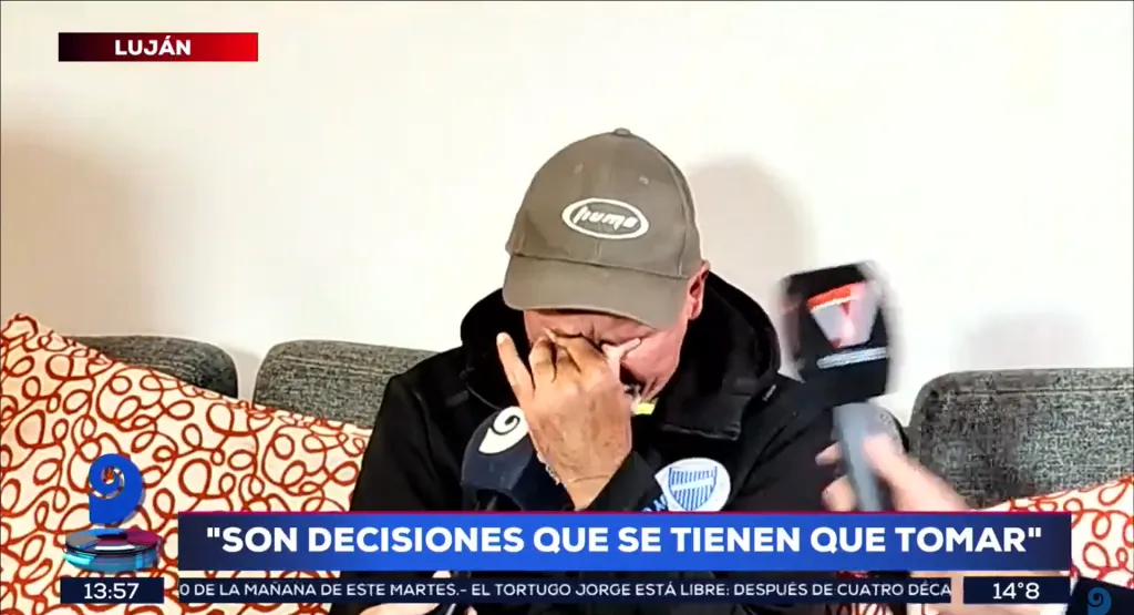 Daniel Oldrá se quebró cuando hablaba de su salida de Godoy Cruz. (Captura).