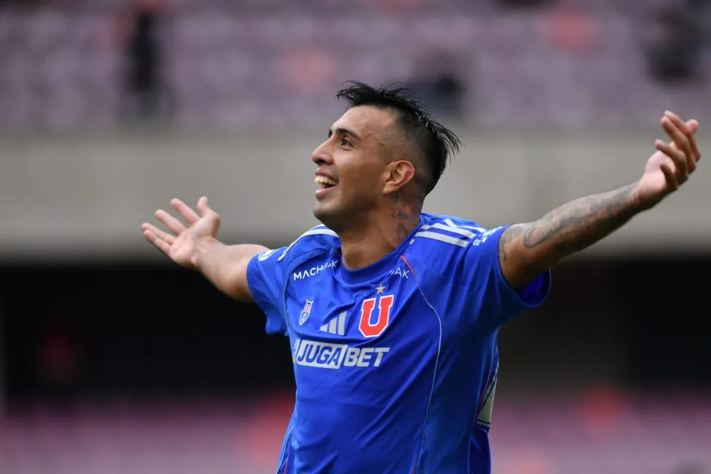 Tucu Contreras festejó así su gol a Santiago Morning. (Alejandro Pizarro Ubilla/Photosport).