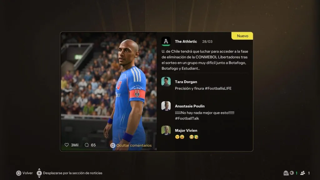 Los hinchas azules pueden jugar con Universidad de Chile la Copa Libertadores 2025 en el EA FC 25. | Foto: Captura.