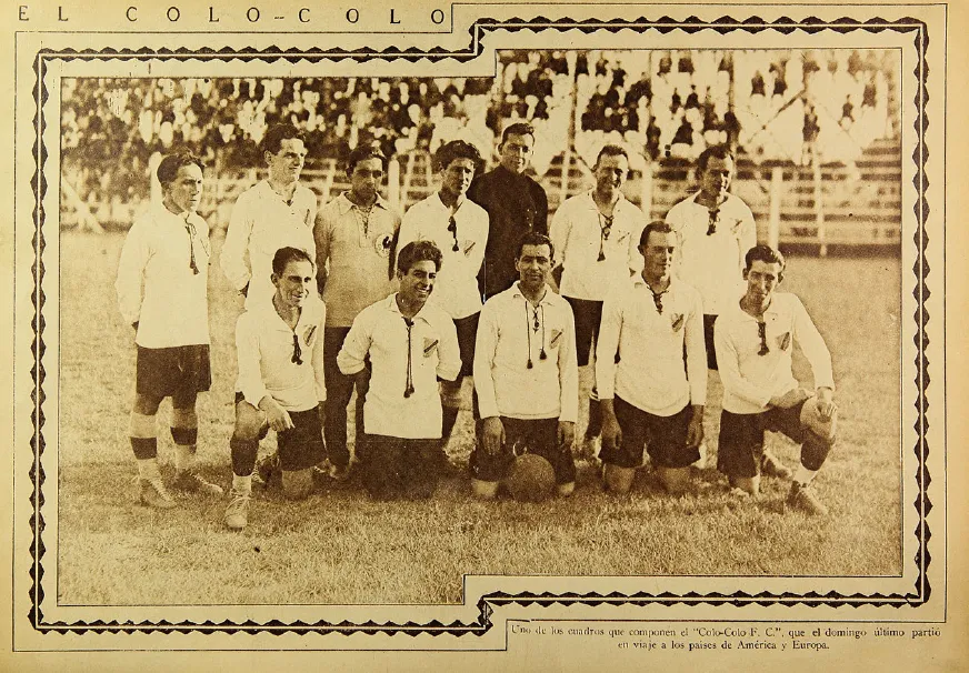 El plantel de Colo Colo que en 1927 realizó su primera gira por Europa. Fuente: Casa Museo Eduardo Frei