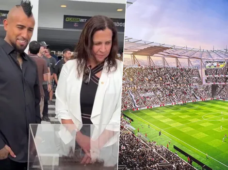 La primera reacción de Vidal con la maqueta del Monumental