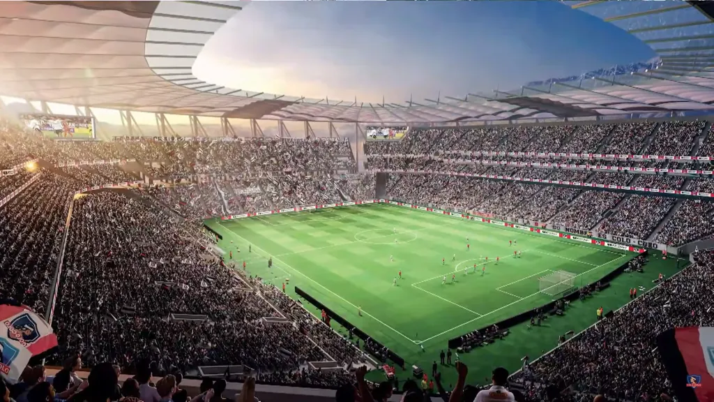 Esta es la gráfica del nuevo estadio de Colo Colo. Con el zoom se pueden leer mensajes ocultos.