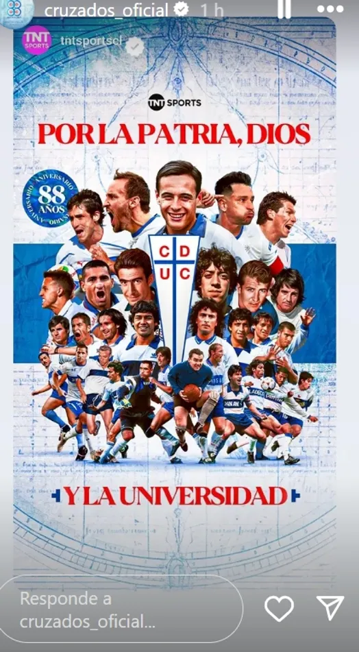 Católica reposteó esta imagen donde sale el Chapa bien arriba en la UC