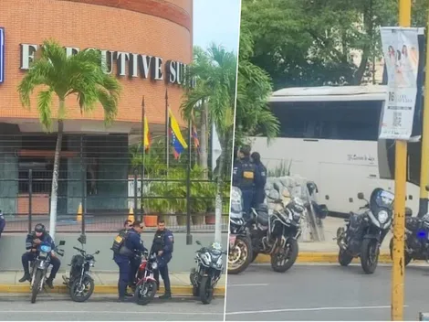 Lleno de policías: el fuerte resguardo de la U en Venezuela