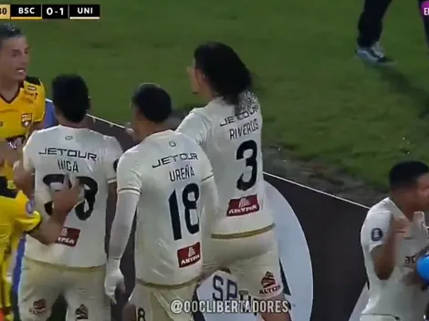 Mocha de Copa Libertadores: Ureña a los empujones con Octavio Rivero