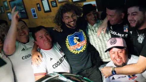 Maximiliano Falcón apoyó a Colo Colo junto a los hinchas que residen en Miami.