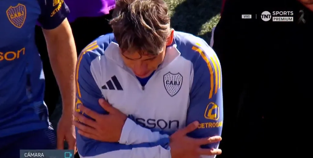 Este gesto de Carlos Palacios ha sido uno de los temas más comentados tanto en Chile como en Argentina. Foto: Captura TNT Sports Argentina.