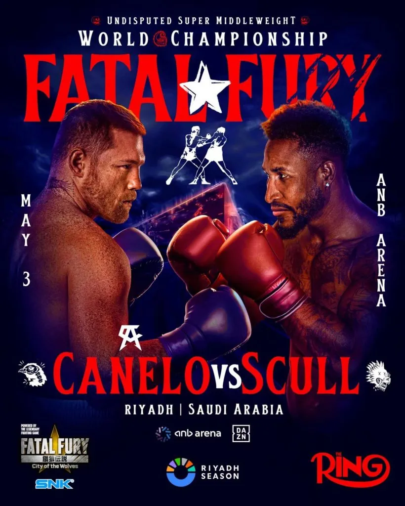Afiche promocional entre ‘Canelo’ Álvarez y William Scull.