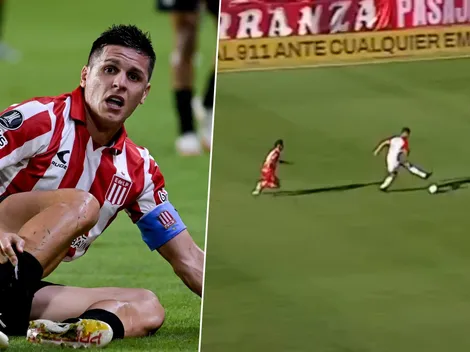 Estudiantes llega herido ante la U y con una chambonada