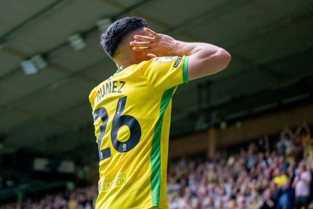 Marcelino Núñez se matriculó con tremendo doblete en Norwich. Foto: Norwich.