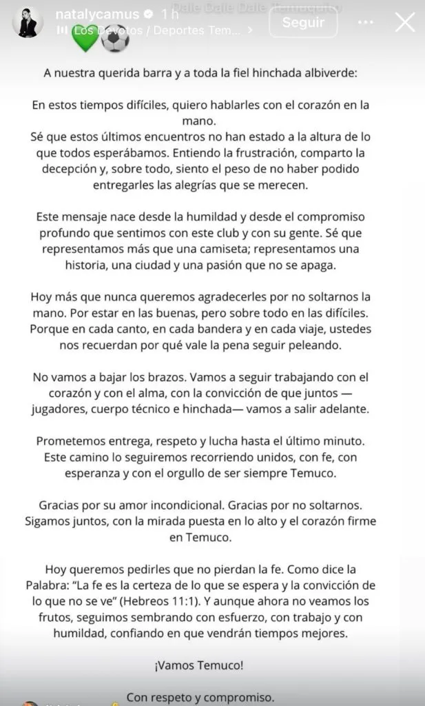 El mensaje de la pareja de Mario Salas ante el momento de Temuco | Instagram