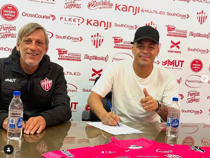 Una imagen de la presentación oficial de Brian Fernández. (Captura Talleres Remedios de Escalada).