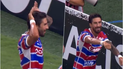 Juan Martín Lucero tuvo una particular celebración ante Colo Colo.