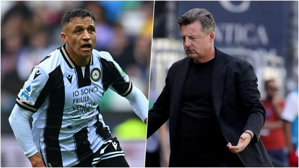 Alexis Sánchez y Kosta Runjaic tuvieron un nuevo round en el Udinese. Foto: Getty Images.