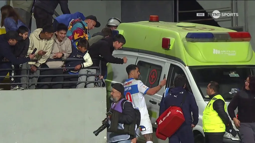 Fernando Zampedri tras la derrota ante Everton. (Captura TNT Sports).