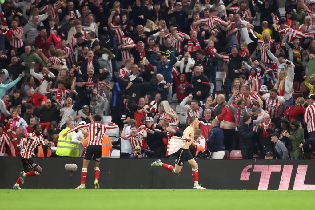 Sunderland consiguió una agónica clasificación a la final de la Liguilla del Ascenso y enfrentará al Sheffield United de Ben Brereton por un lugar en al Premier League. Foto: Getty Images.