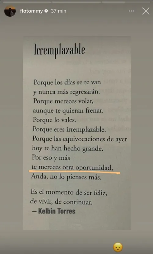 El mensaje que subió la esposa de Falcón tras la goleada que recibió Colo Colo. | Foto: Captura.