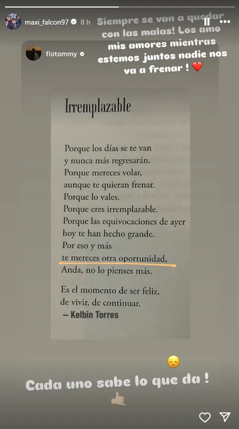 El mensaje de Maximiliano Falcón a Colo Colo tras quedar fuera de Copa Libertadores. Foto: Instagram.