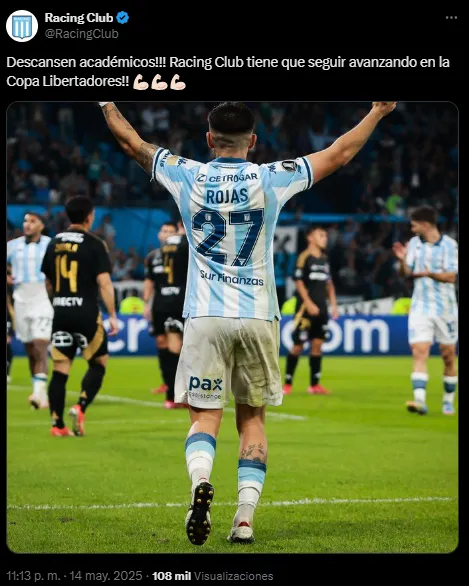 Racing recordó uno de los mensajes más polémicos de Arturo Vidal para burlarse. Foto: X (ex Twitter).