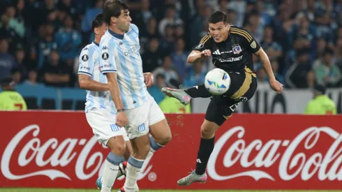 Lucas Cepeda jugando por Colo Colo ante Racing.