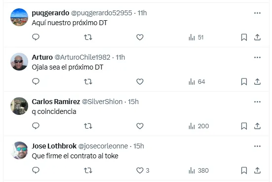 Los hinchas de Colo Colo ya se imaginan a Cheíto como nuevo DT. | Foto: Captura.