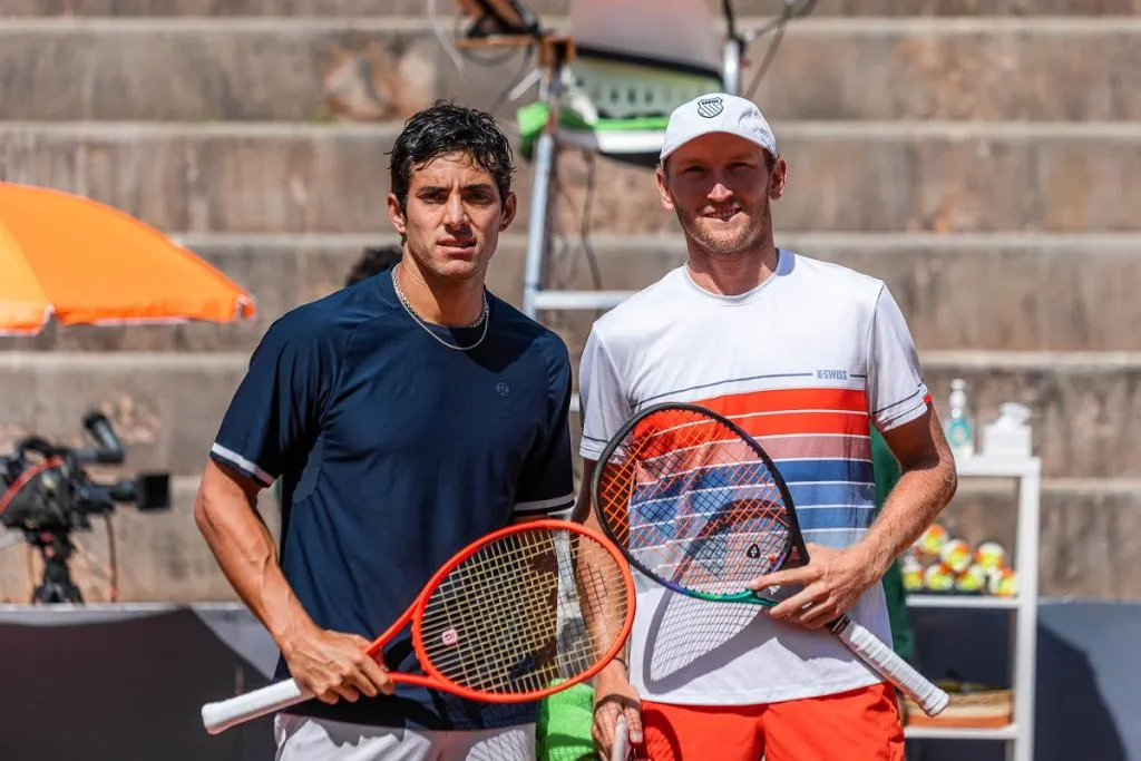 Cristian Garin y Mitchell Krueger en la final del Challenger de Oeiras (Federação Portuguesa de Ténis).